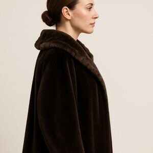 Beaver Faux Fur 3/4 Length Fully Lined Coat-NWT